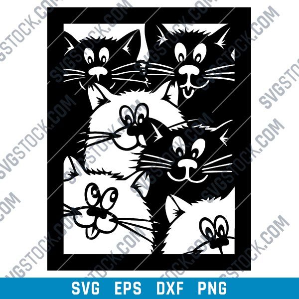 Lovely cats Design file - SVG DXF EPS PNG