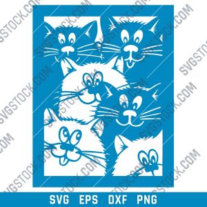 Lovely cats Design file - SVG DXF EPS PNG