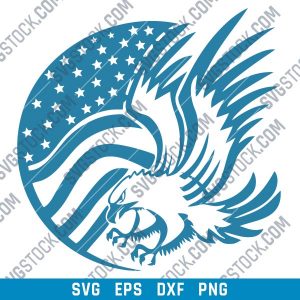 American Eagle Flag Design files - DXF SVG EPS AI CDR