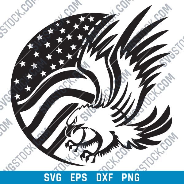 American Eagle Flag Design files - DXF SVG EPS AI CDR