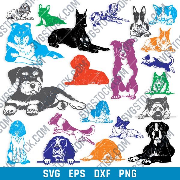 Dog set Vector Design file - SVG DXF EPS PNG