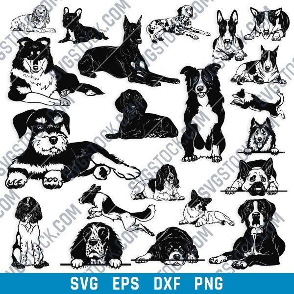 Dog set Vector Design file - SVG DXF EPS PNG