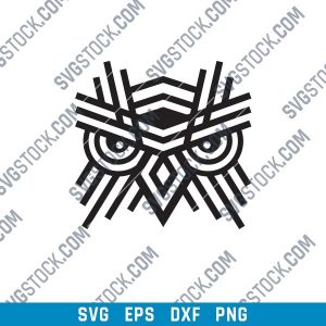 OWL Geometric Wall Art Design files - SVG DXF EPS AI CDR