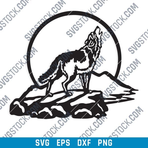 Wolf Art Vector Design file - SVG DXF EPS AI CDR