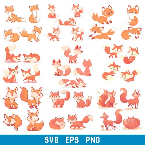 Fox Collection Art Vector Design files - SVG EPS PNG