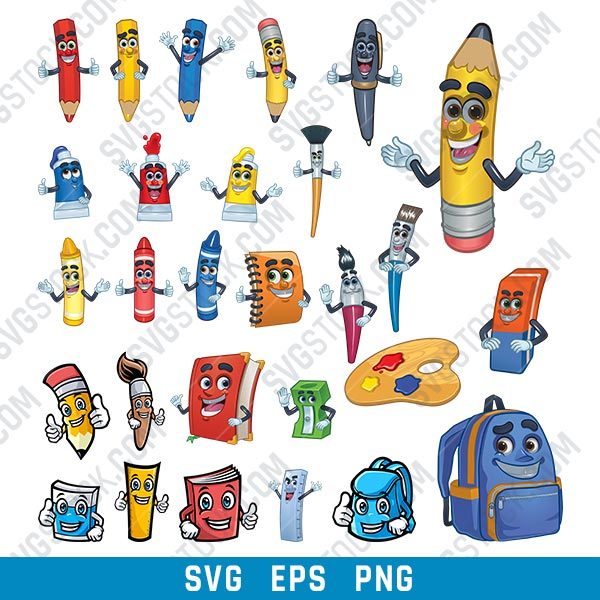 School Tools Vector Design file - SVG EPS PNG