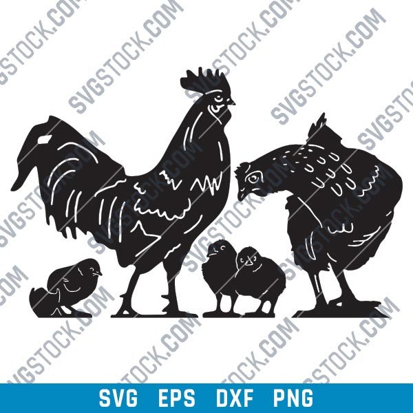 Chicken set vector design files - SVG DXF EPS PNG