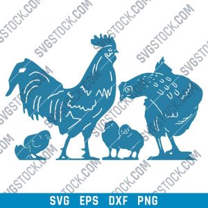 Chicken set vector design files - SVG DXF EPS PNG