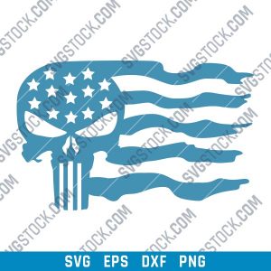 Patriotic USA Flag American Vector Design files - SVG DXF EPS PNG