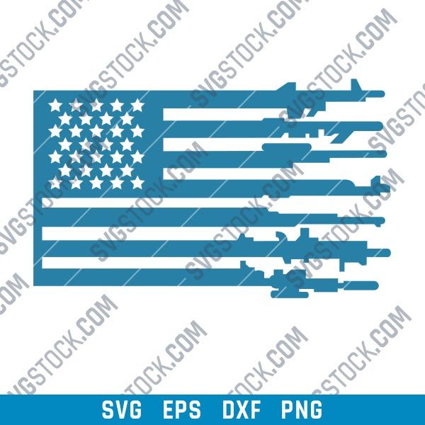 Patriotic USA Flag American Vector Design files - SVG DXF EPS PNG P226