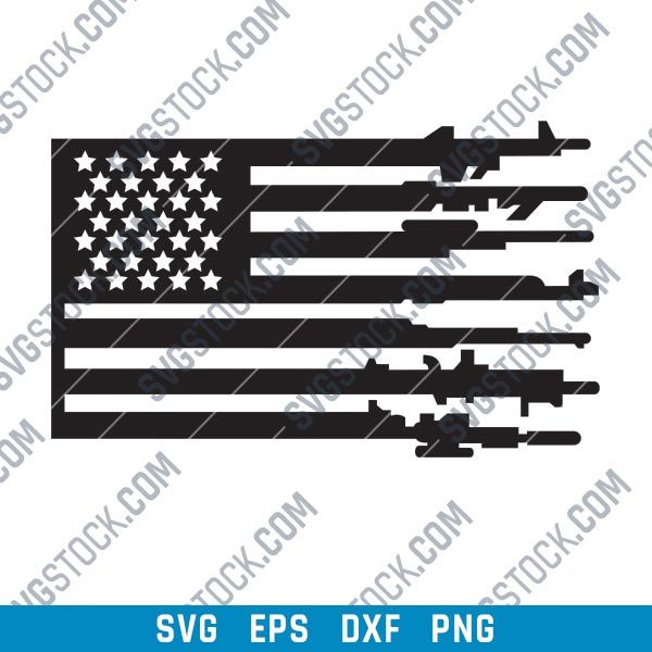 Patriotic USA Flag American Vector Design files - SVG DXF EPS PNG P226