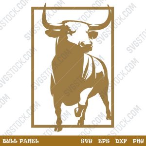 Bull panel design files – SVG DXF EPS PNG