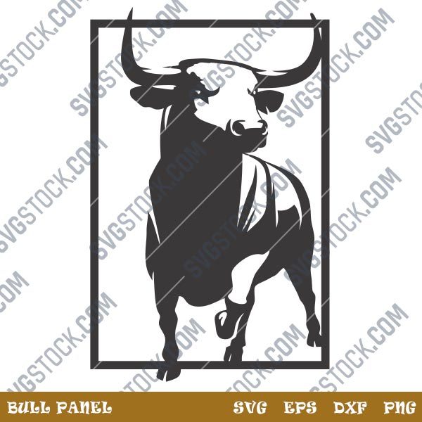 Bull panel design files – SVG DXF EPS PNG