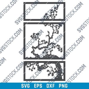 Tree wall decor design files - SVG DXF EPS PNG