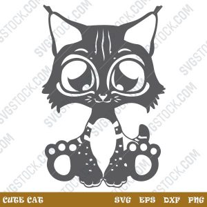 Cute cat design files – SVG DXF EPS PNG