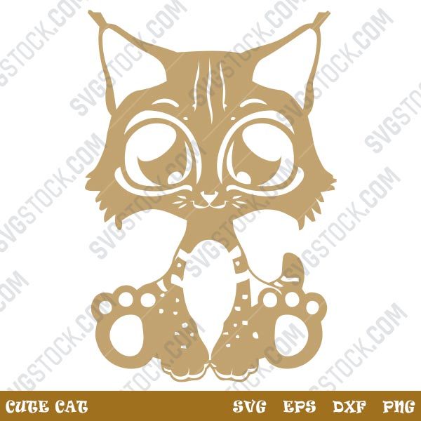 Cute cat design files – SVG DXF EPS PNG