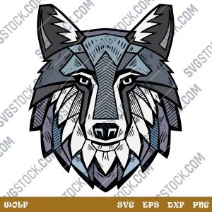 Wolf face design files - SVG DXF EPS PNG