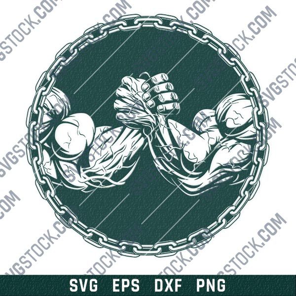 Arm Wrestling vector design files - DXF SVG EPS PNG