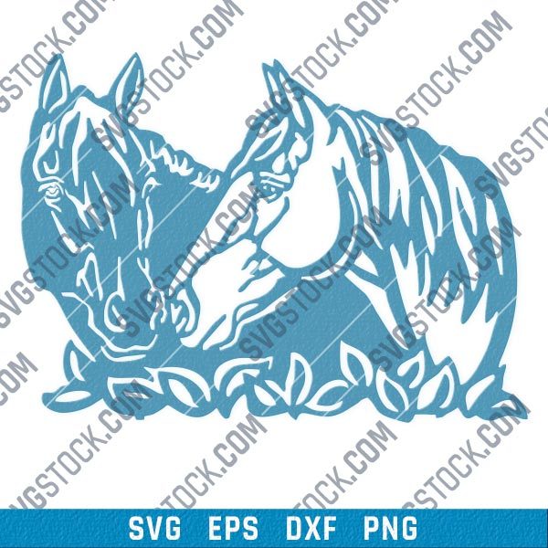 Horses wall art vector design files - SVG DXF EPS PNG