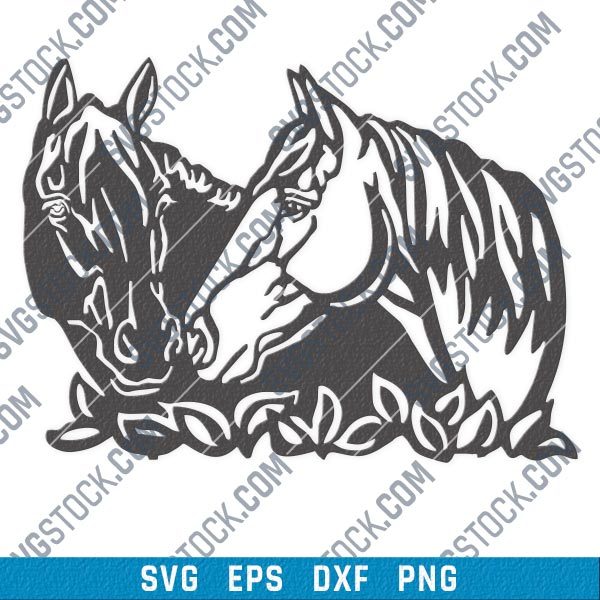 Horses wall art vector design files - SVG DXF EPS PNG