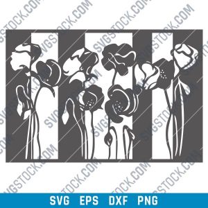 FLower wall decor design files - SVG DXF EPS PNG