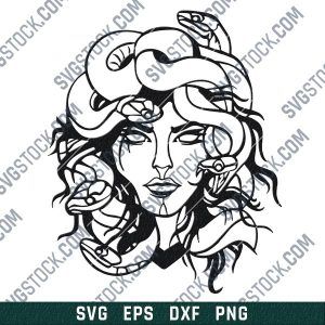 Medusa Greek Mythology vector design files - DXF SVG EPS PNG