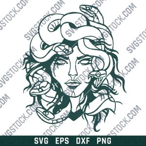 Medusa Greek Mythology vector design files - DXF SVG EPS PNG