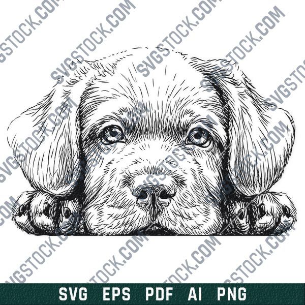 Cute dog face vector design files - SVG EPS PDF AI PNG