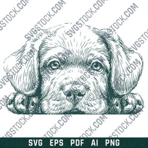 Cute dog face vector design files - SVG EPS PDF AI PNG