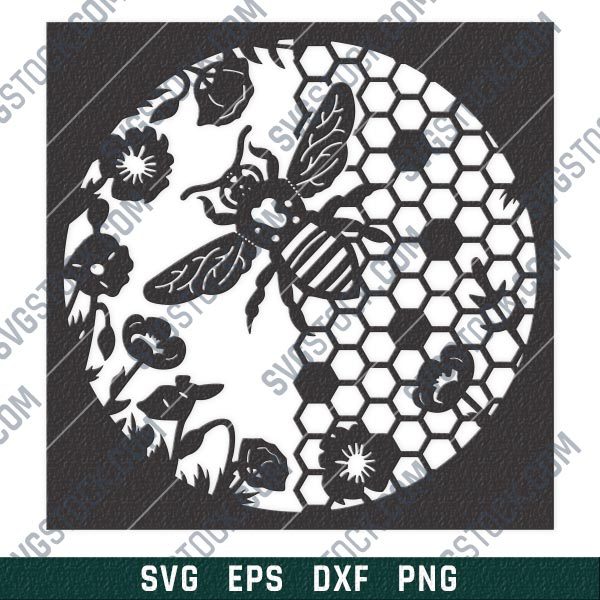 Honeycomb wall decor design files - SVG DXF EPS PNG