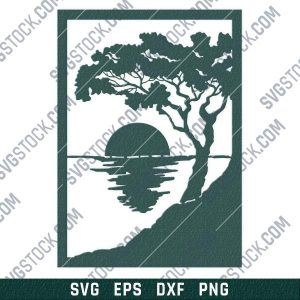 Sea light ocean wall decor design files - SVG DXF EPS PNG