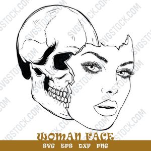 Woman face vector design files - SVG EPS PDF AI PNG