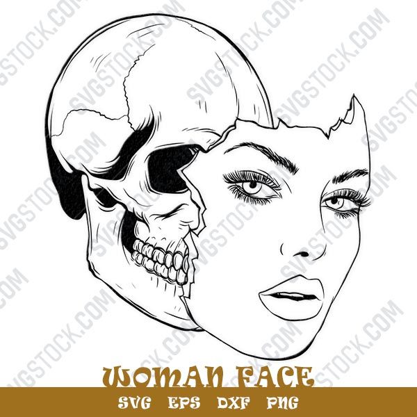Woman face vector design files - SVG EPS PDF AI PNG