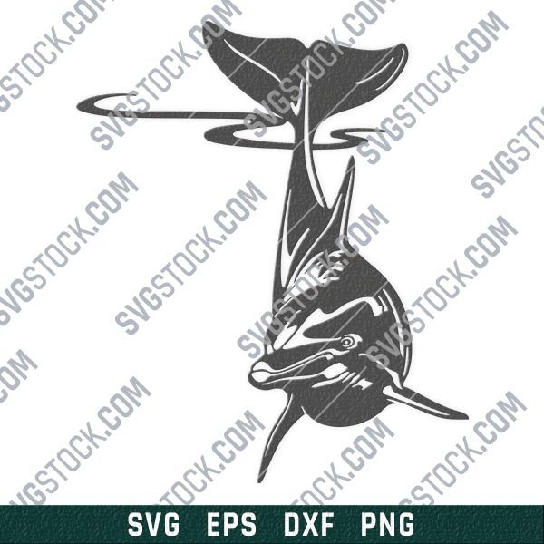 Dolphin vector design files - SVG DXF EPS PNG