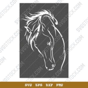 Horse face vector design files - SVG DXF EPS PNG