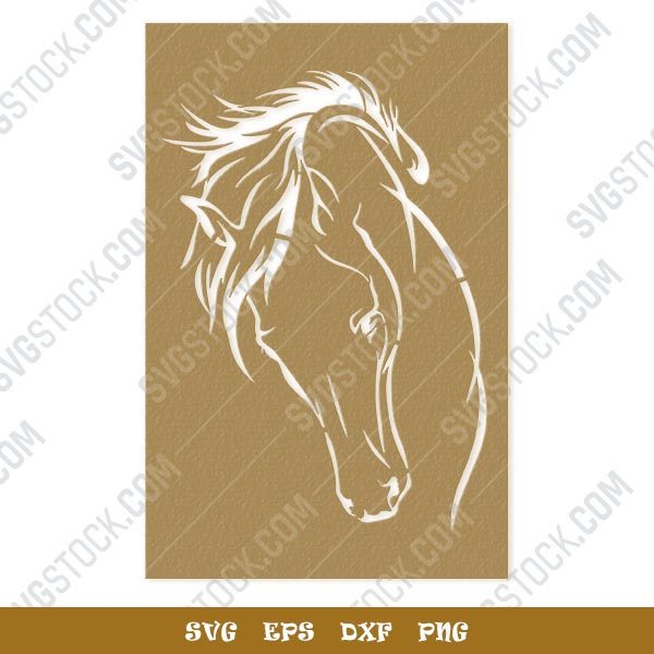 Horse face vector design files - SVG DXF EPS PNG