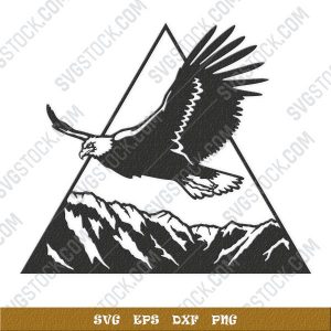 Eagle triangle mountain vector design files