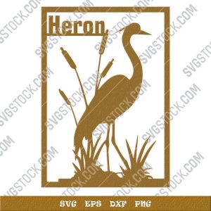 Heron flamingo vector design files - SVG DXF EPS PNG