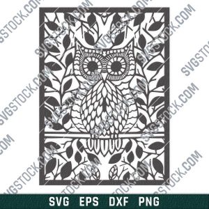 Owl leaves vector design files - SVG DXF EPS PNG