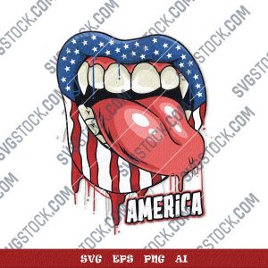 American flag patterned lips