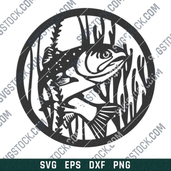 Fishing vector design files - SVG DXF EPS PNG