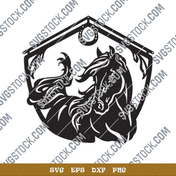 Horse and barn sign vector design files - SVG DXF EPS PNG