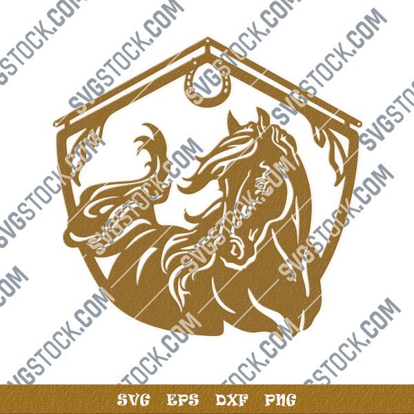 Horse and barn sign vector design files - SVG DXF EPS PNG