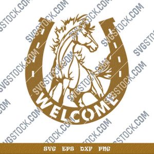 Horseshoe welcome vector design files – DXF SVG EPS AI CDR