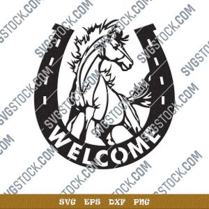 Horseshoe welcome vector design files – DXF SVG EPS AI CDR