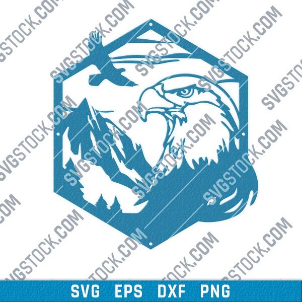 Majestic bald eagle american vector design files - DXF SVG EPS AI CDR