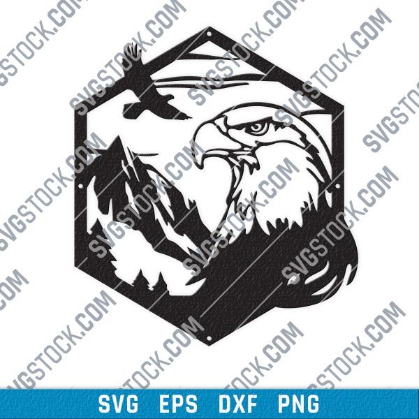 Majestic bald eagle american vector design files - DXF SVG EPS AI CDR