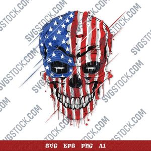 Skull with an american flag