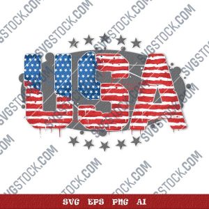 USA American flag textured text