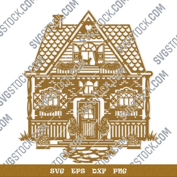 Wonderful house vector design files - SVG DXF EPS PNG